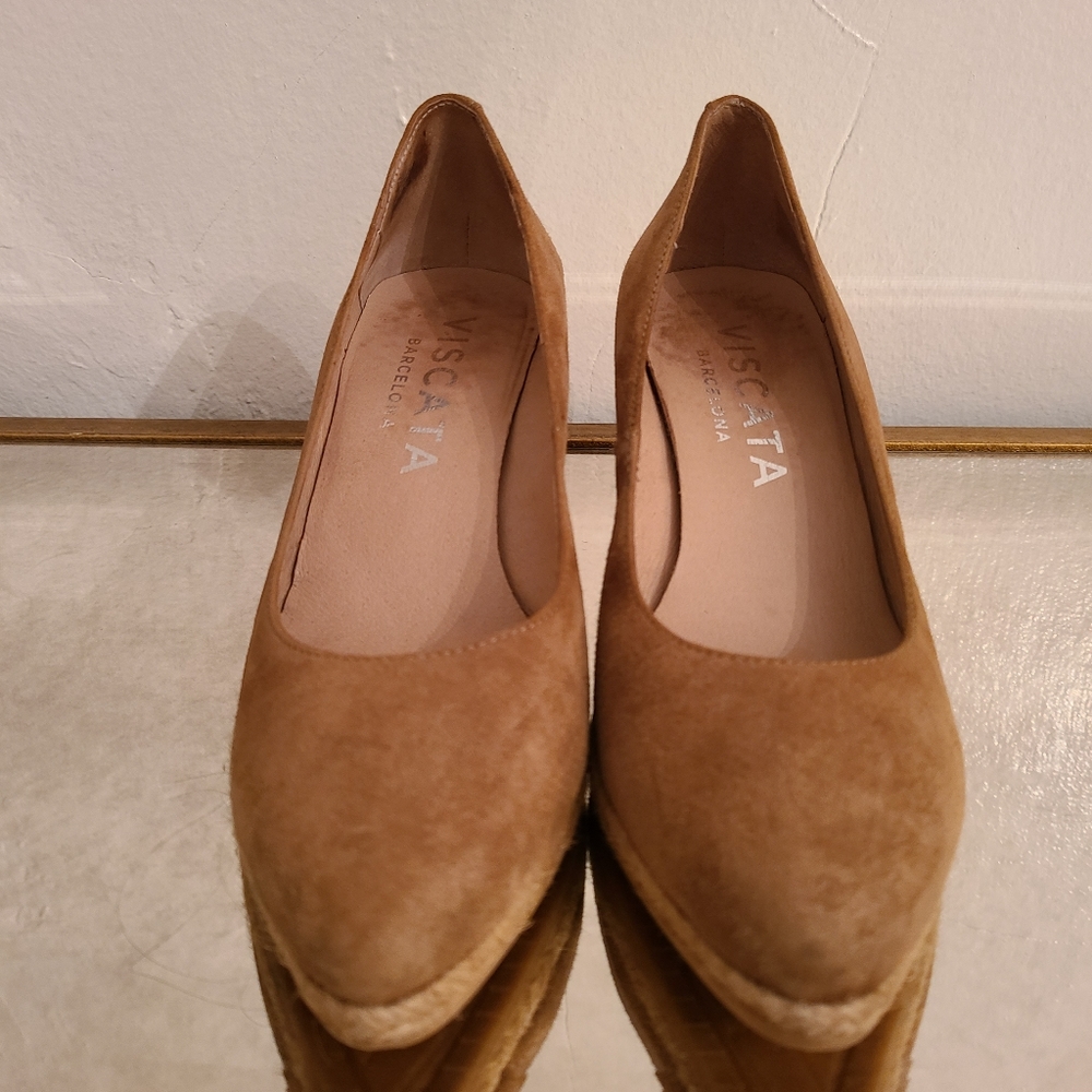 Roses Suede Wedges - Camel Suede